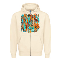 Sandshell serape with leopard pattern Zipper Hoodie - NancyCooperArtShop
