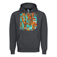 Smoke serape with leopard pattern Zipper Hoodie - NancyCooperArtShop