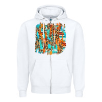 White serape with leopard pattern Zipper Hoodie - NancyCooperArtShop