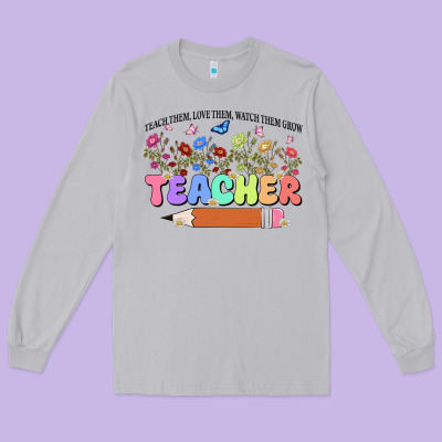 Teacher Wildflowers Kopyası Long Sleeve Tee Designed By Jahusdesignshop