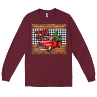 Burgundy merry Christmas truck Long Sleeve Tee - Jasminsmagicworld
