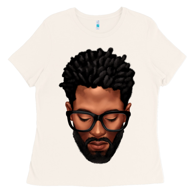 Bearded Black Man Portrait Ladies Tee by texasbilliewilder | Teevron