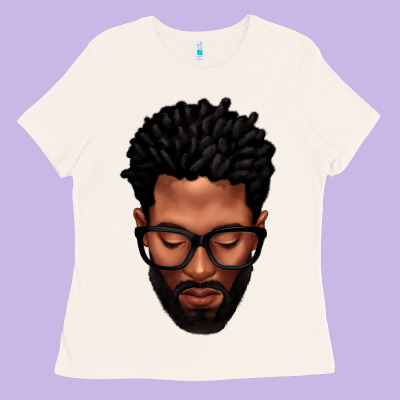 Bearded Black Man Portrait Ladies Tee Designed By Texasbilliewilder