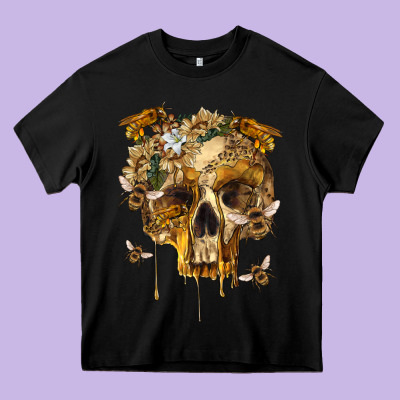 Heavy Core Tee Flower Skeleton Bees