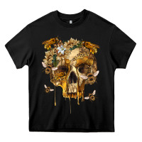 Black Flower Skeleton Bees Heavy Core Tee - RanaPortraitStore