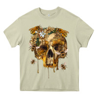 Mossy Flower Skeleton Bees Heavy Core Tee - RanaPortraitStore