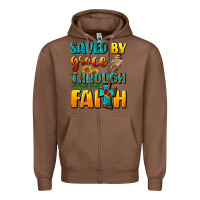 Chestnut saved by grace through faith Zipper Hoodie - NancyCooperArtShop