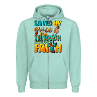Seafoam saved by grace through faith Zipper Hoodie - NancyCooperArtShop