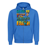 True Royal saved by grace through faith Zipper Hoodie - NancyCooperArtShop
