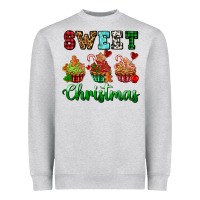 Heather Grey sweet Christmas with cupcake Heavyweight Sweatshirt - AdoDesignShop