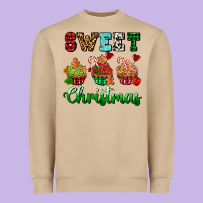 Sweet Christmas With Cupcake Heavyweight Sweatshirt Designed By Adodesignshop