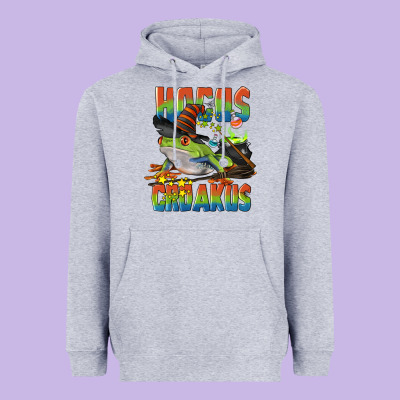 Hocus Croakus Halloween Frog Heavyweight Hoodie Designed By Lillyallendesigns
