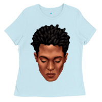 Baby Blue black man portrait Ladies Tee - texasbilliewilder