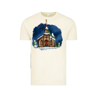 Vintage Arctic Christmas church and snow Vintage Tee - AdoDesignShop