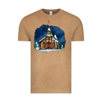 Vintage Camel Christmas church and snow Vintage Tee - AdoDesignShop