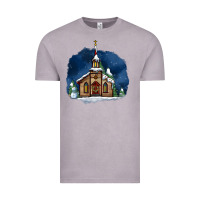Vintage Zinc Christmas church and snow Vintage Tee - AdoDesignShop