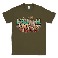 Army Green faith over fear cross Classic Tee - NancyCooperArtShop