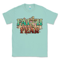 Seafoam faith over fear cross Classic Tee - NancyCooperArtShop