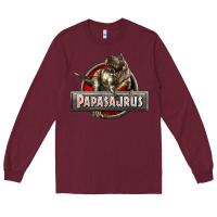 Burgundy Papasaurus T-Rex Long Sleeve Tee - LillyAllenDesigns
