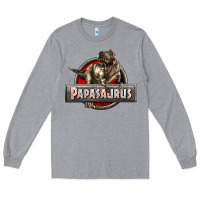 Heather Grey Papasaurus T-Rex Long Sleeve Tee - LillyAllenDesigns