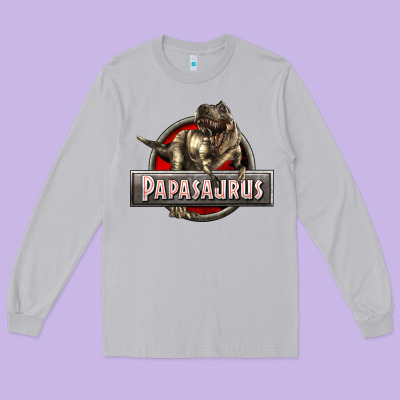Papasaurus T-rex Long Sleeve Tee Designed By Lillyallendesigns