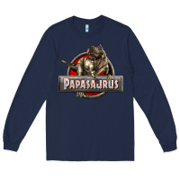 Navy Papasaurus T-Rex Long Sleeve Tee - LillyAllenDesigns