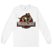 White Papasaurus T-Rex Long Sleeve Tee - LillyAllenDesigns