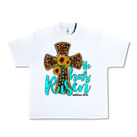 White he has risen Urban Heavy Tee - JahusDesignShop