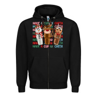 Black have a cup of cheer Zipper Hoodie - MaliasSmallBusiness
