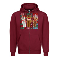 Burgundy have a cup of cheer Zipper Hoodie - MaliasSmallBusiness