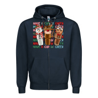 Navy have a cup of cheer Zipper Hoodie - MaliasSmallBusiness