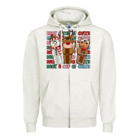 Oatmeal Heather have a cup of cheer Zipper Hoodie - MaliasSmallBusiness
