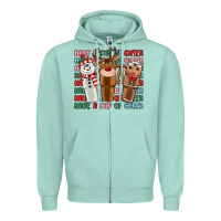 Seafoam have a cup of cheer Zipper Hoodie - MaliasSmallBusiness