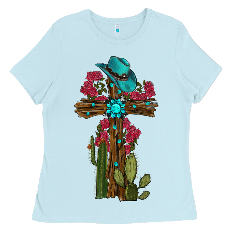 Gemstone Cross With Cactus Ladies Tee by RanaPortraitStore | Teevron