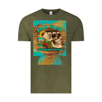 Vintage Olive dead tired fueled by coffee 12 oz can cooler (regular) Vintage Tee - Artiststas