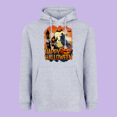 Happy Halloween With Crow Heavyweight Hoodie Designed By Lillyallendesigns