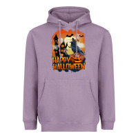 Lavender Happy Halloween With Crow Heavyweight Hoodie - LillyAllenDesigns