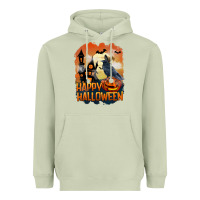 Matcha Happy Halloween With Crow Heavyweight Hoodie - LillyAllenDesigns
