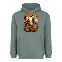 Sage Happy Halloween With Crow Heavyweight Hoodie - LillyAllenDesigns