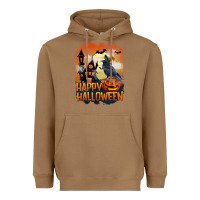 Toasted Coconut Happy Halloween With Crow Heavyweight Hoodie - LillyAllenDesigns