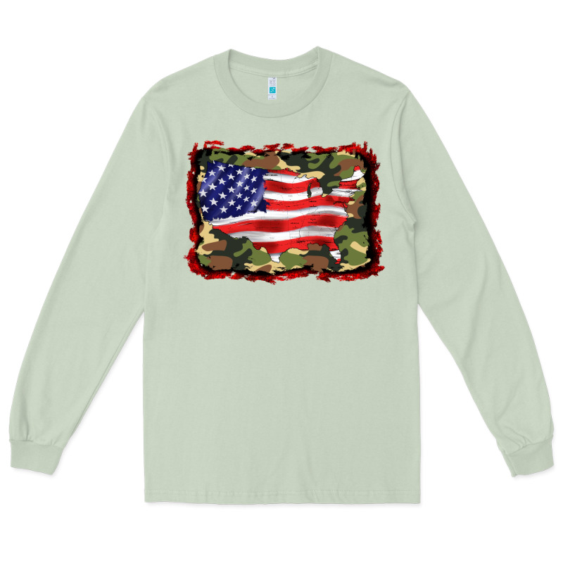 Distressed American Flag Long Sleeve Tee by BarkalooDesign | Teevron