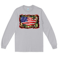 Moon Dust distressed american flag Long Sleeve Tee - BarkalooDesign