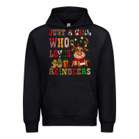 Black just a girl who loves reindeers Urban Hoodie - CowGirlArtShop