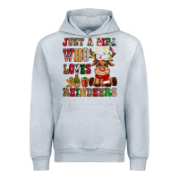 Heather Grey just a girl who loves reindeers Urban Hoodie - CowGirlArtShop