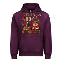 Mauve Wine just a girl who loves reindeers Urban Hoodie - CowGirlArtShop