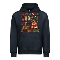 Navy just a girl who loves reindeers Urban Hoodie - CowGirlArtShop