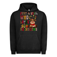 Pigment Black just a girl who loves reindeers Urban Hoodie - CowGirlArtShop