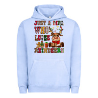 Pigment Grape Ice just a girl who loves reindeers Urban Hoodie - CowGirlArtShop