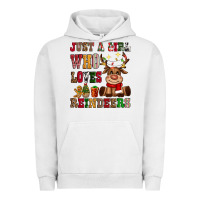 Pigment Lunar Rock just a girl who loves reindeers Urban Hoodie - CowGirlArtShop