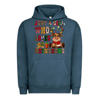 Pigment Midnight Navy just a girl who loves reindeers Urban Hoodie - CowGirlArtShop